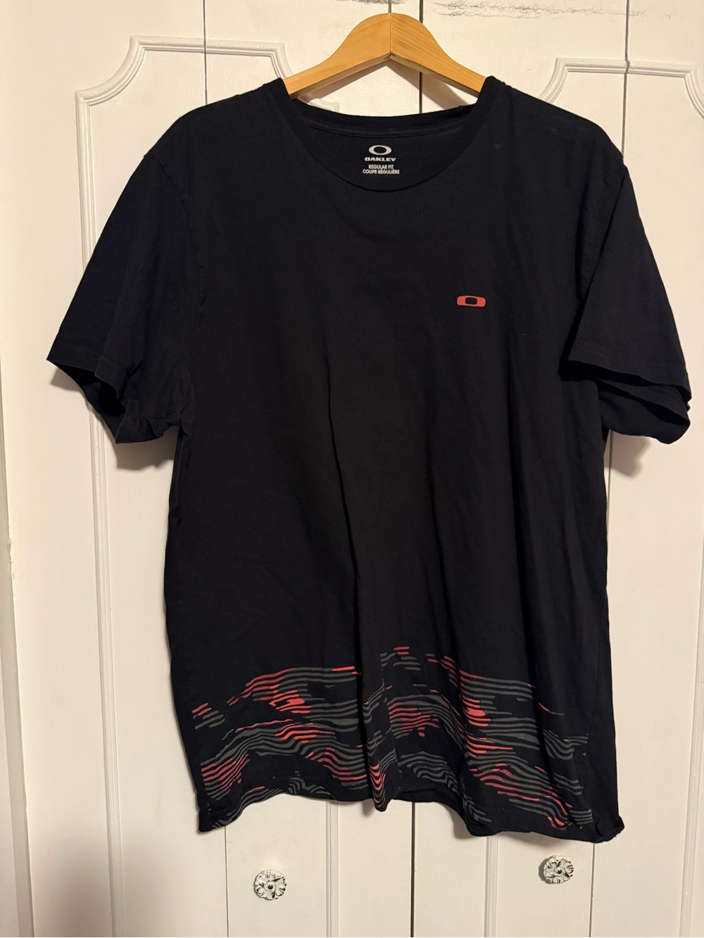 Oakley Black Short-Sleeve Tee with Red Graphic Accents